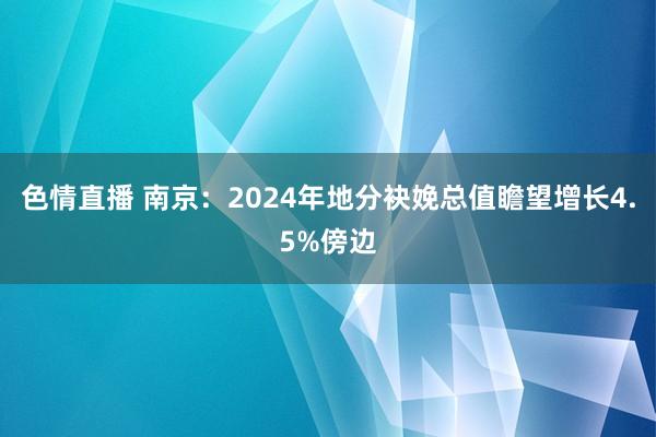 色情直播 南京：2024年地分袂娩总值瞻望增长4.5%傍边