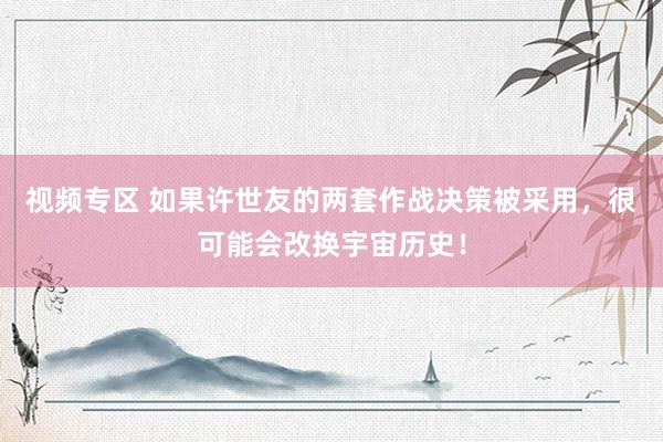 视频专区 如果许世友的两套作战决策被采用，很可能会改换宇宙历史！